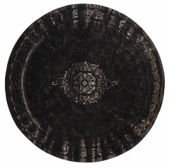 ROUND RUG DARK GREY PERSIAN 